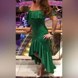 Venus Green Ruffle Dress